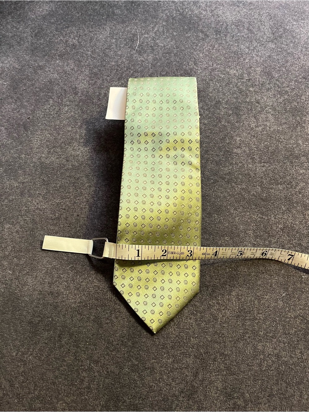 Pierre Cardin Green Silk Tie with Micro Geometric Print - Picture 3 of 4